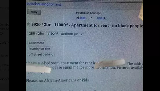 Buffalo Craigslist Apartment Ad Specifies 'NO BLACK PEOPLE'